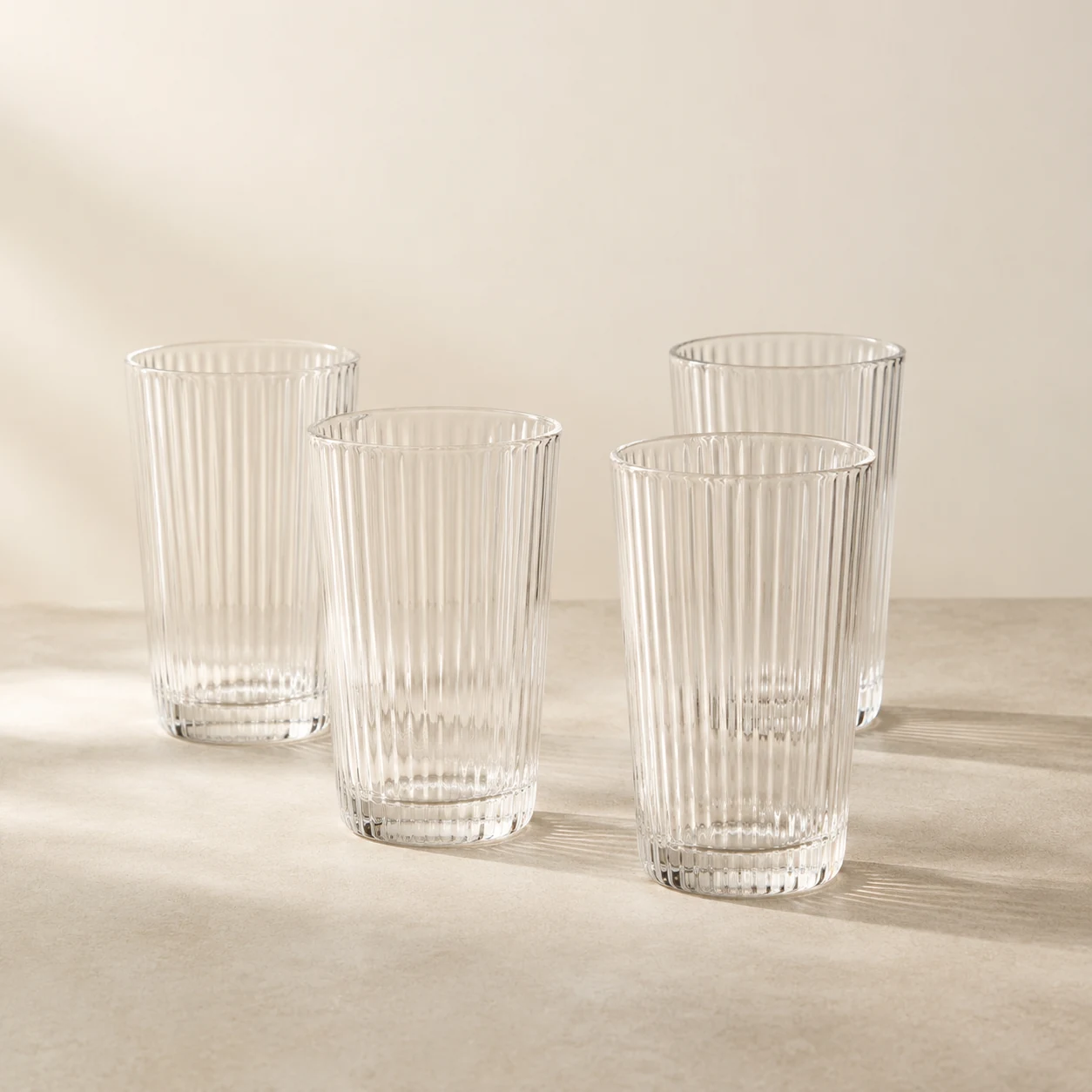 Ribbed Glass Tumbler Set
