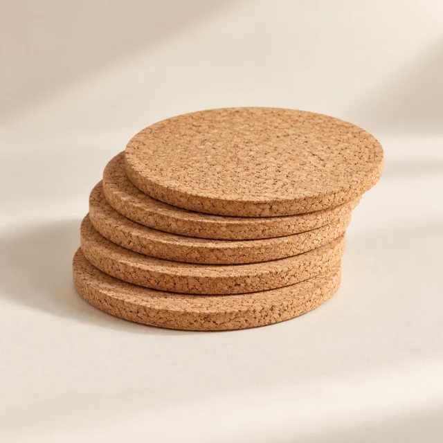 Round Cork Coaster Set